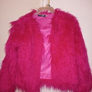 Yuakou brand,hot pink faux fur size large